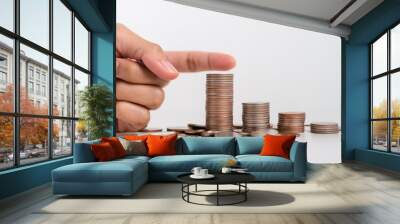 Image of accumulating wealth multiplication savings coins
 Wall mural