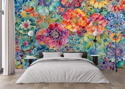 abstract floral background Wall mural