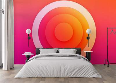 a pink and orange two tone gradient circle. generative AI Wall mural