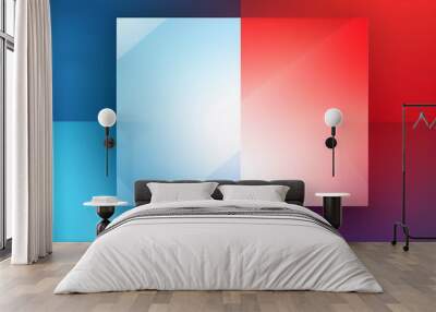 red blue two tone gradient abstract square with a white hue background, vector illustration. generative AI Wall mural