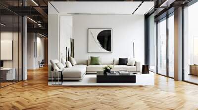 interior design of modern living room, home. Wall mural