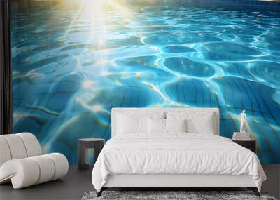 Swimming pool with rippling waves at the bottom Wall mural