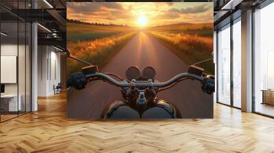 bike on the road Wall mural