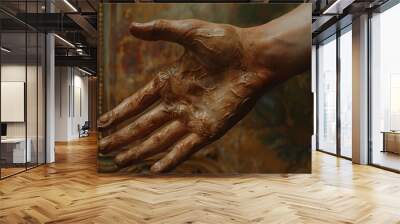 Hands of an african-american man painted in black. Wall mural