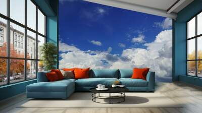 blue skyline and white clouds Wall mural