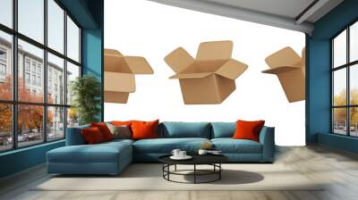 3D graphic open delivery cardboard box Wall mural