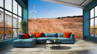 Wind mill and grass Wall mural