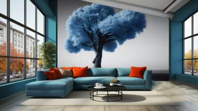 blue tree Wall mural