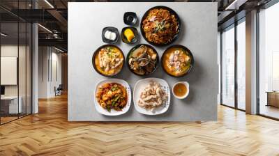 Palbochae Tangsuyuk Samseon Tray Black Bean Noodles Black Bean Noodles Clam Jjamppong Chinese Cuisine Wall mural