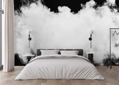 smoke on black background Wall mural