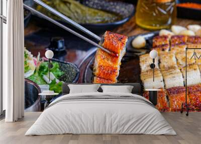 Korean food. bbq Grilled eel Wall mural