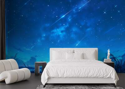 A romantic night-time fireworks event Wall mural